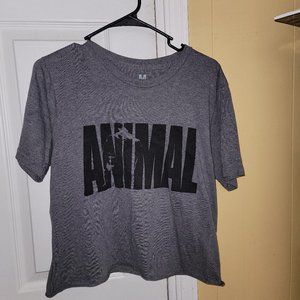 Animal heather gray crop top